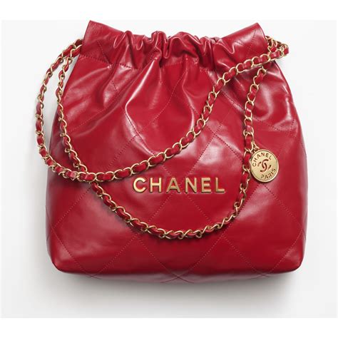 mini red chanel bag|Chanel 22 mini handbag, Shiny calfskin, calfskin & gold.